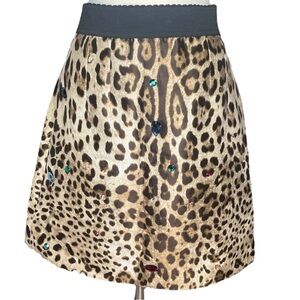 Dolce & Gabbana Jeweled Leopard Mini Skirt Beige
Leopard 44